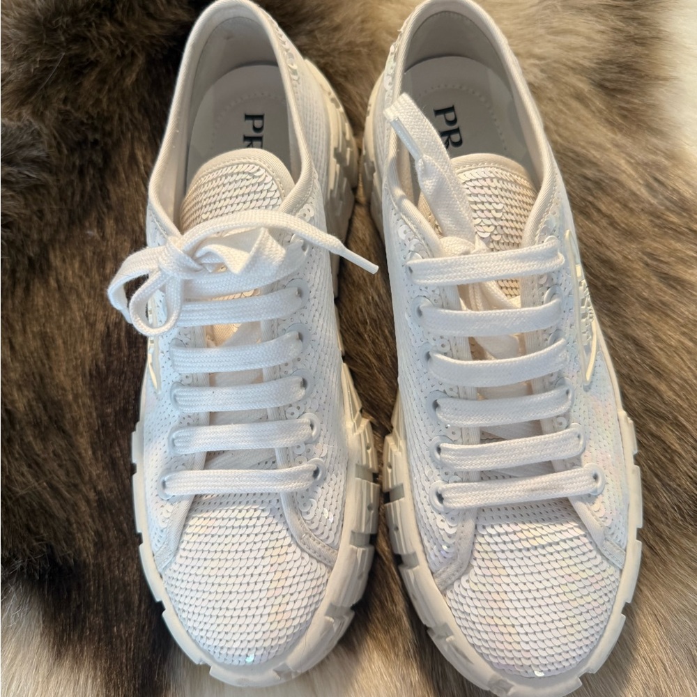 Prada Double Wheel sequin sneakers